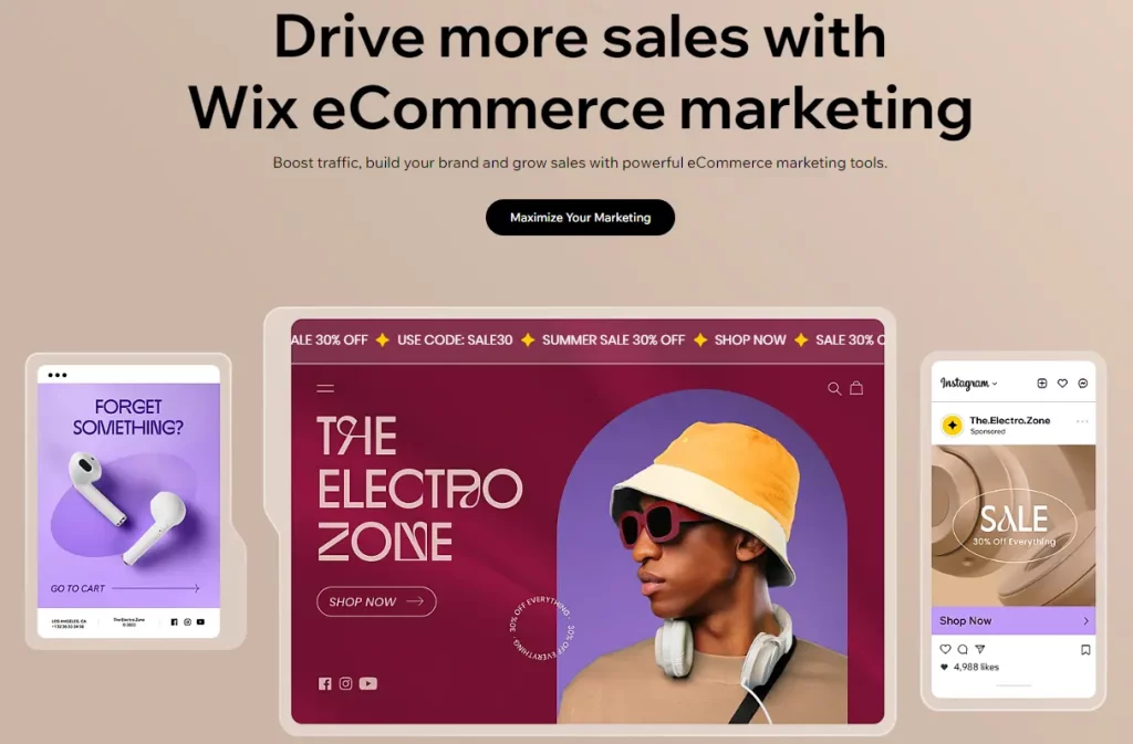 Wix eCommerce Marketing Tools
